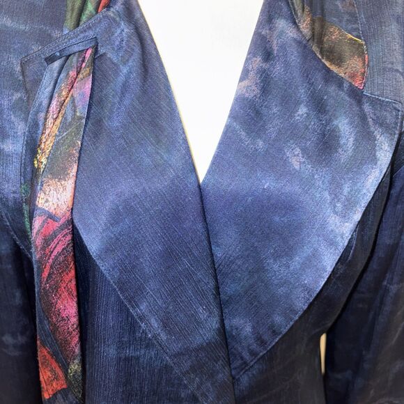 Platinum By Dorothy Schoelen Blazer Womens Size Medium Jacket Style No 2948 Blue - Picture 11 of 11